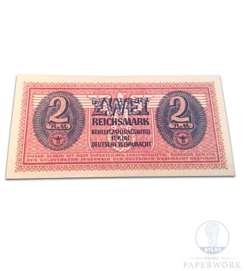 2 Reichsmark Wehrmacht 1942 - Atlas Repro Paperwork & Props