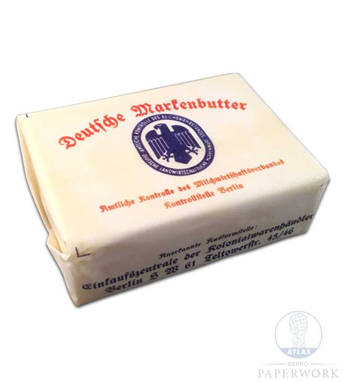 deutsche markenbutter packaging-packaging props- ww2 butter paperwork props