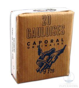 Reproduction wartime WW2 French Cigarettes Pack Gauloises Caporal Tobacco - Atlas Repro Paperwork and Props