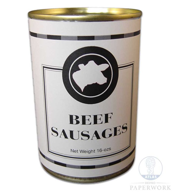 beef sausages packaging props-ww2 can props-beef packing ww2